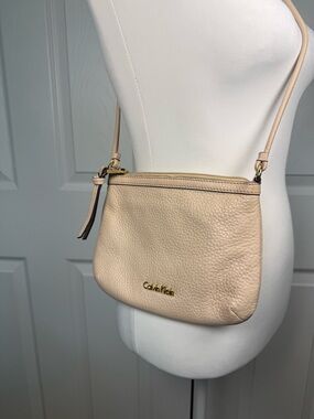 Calvin Klein Pebbled Leather Crossbody in Beige✨